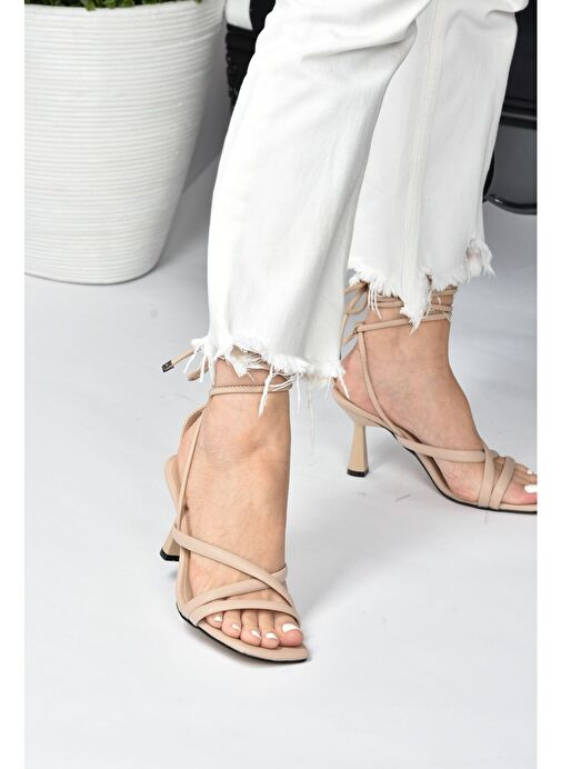 Ten Bilek Bağlamalı Kadın Topuklu Ayakkabı K404070209 - Görsel 5