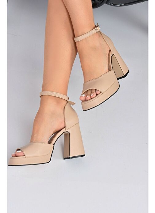 Ten Kalın Platform Topuklu Kadın Ayakkabı K404100209 - Görsel 4