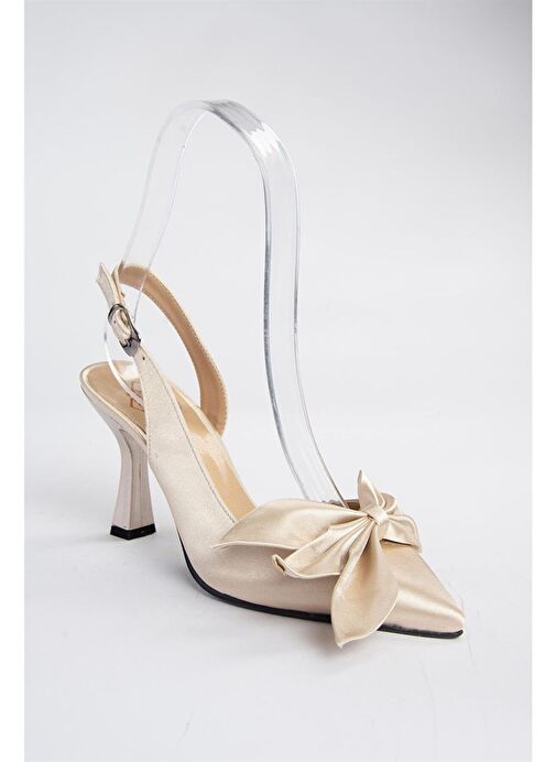 Vizon Kumaş Kadın Topuklu Ayakkabı K752092404 - Görsel 6