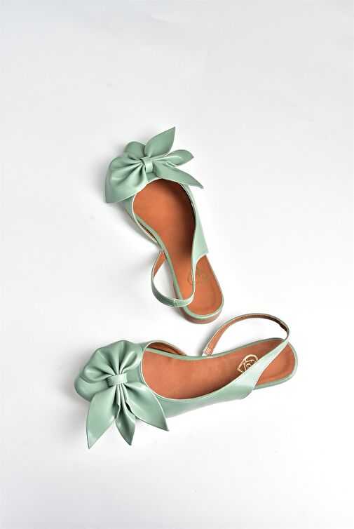 Fox Shoes Yeşil Kadın Babet 6834 - Görsel 6