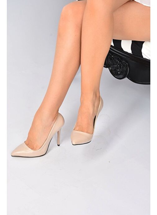 Bej Kadın Topuklu Kadın Ayakkabı 8922151909 - Görsel 4