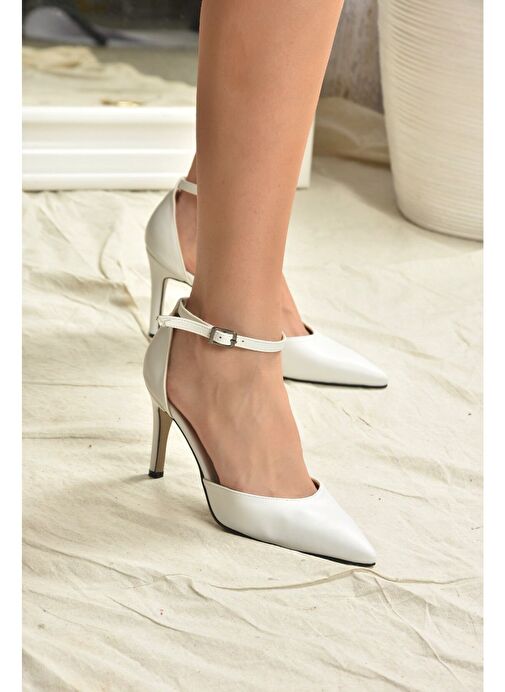 Beyaz Topuklu Kadın Ayakkabı K404010709 - Görsel 5