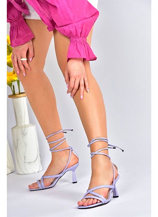 Lila Bilek Bağlamalı Kadın Topuklu Ayakkabı K404070209 - Görsel 2