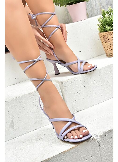 Lila Bilek Bağlamalı Kadın Topuklu Ayakkabı K404070209 - Görsel 3