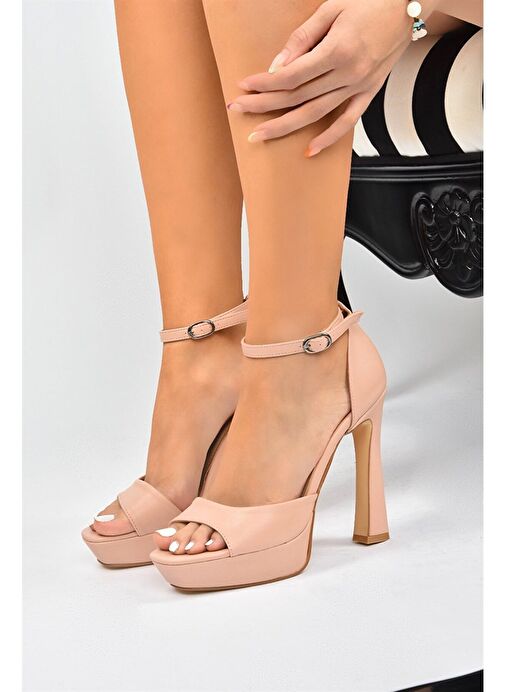 Pudra Platform Topuklu Kadın Ayakkabı K404580109 - Görsel 4
