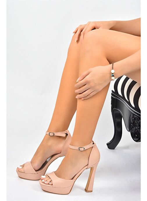 Pudra Platform Topuklu Kadın Ayakkabı K404580109 - Görsel 6