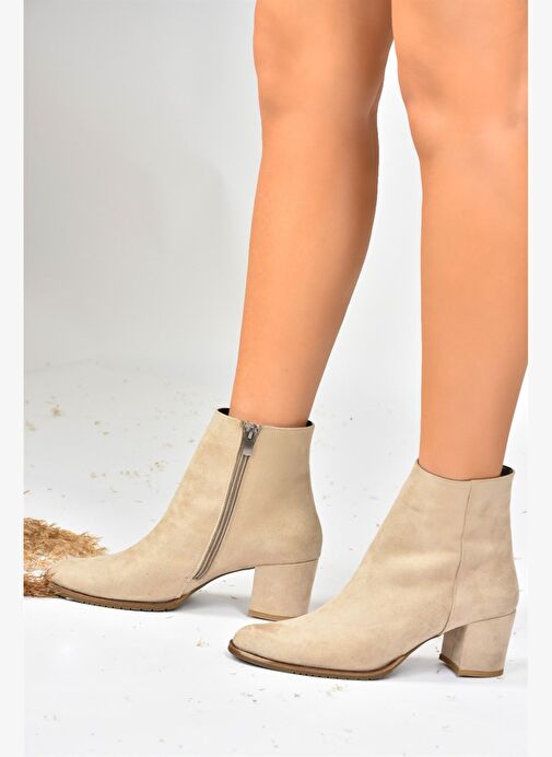 Bej Süet Kadın Bot G654013102 - Görsel 2