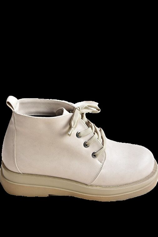 Bej Suni Deri Kadın Bot L996033809 - Görsel 8