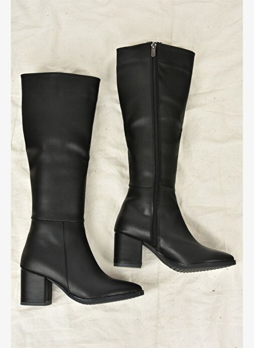Siyah Kalın Topuklu Kadın Çizme L251081609 - Görsel 7