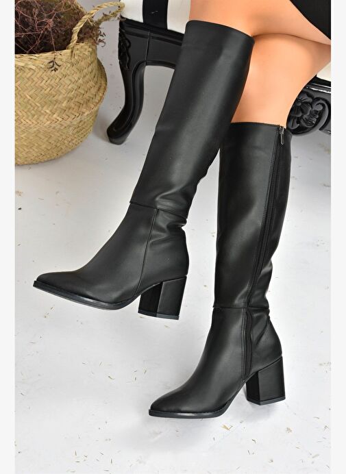 Siyah Kalın Topuklu Kadın Çizme L251081609 - Görsel 4