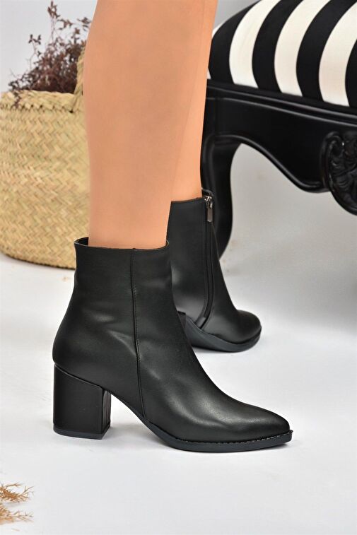 Siyah Kalın Topuklu Kadın Bot L251089309 - Görsel 2