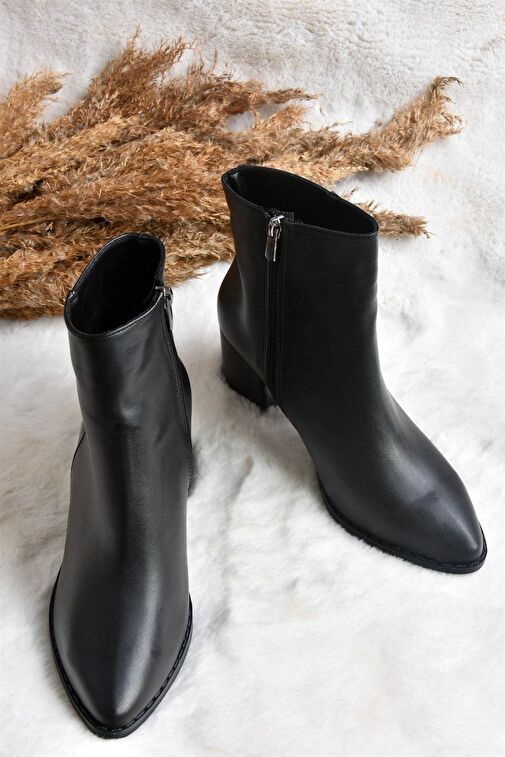 Siyah Kalın Topuklu Kadın Bot L251089309 - Görsel 7