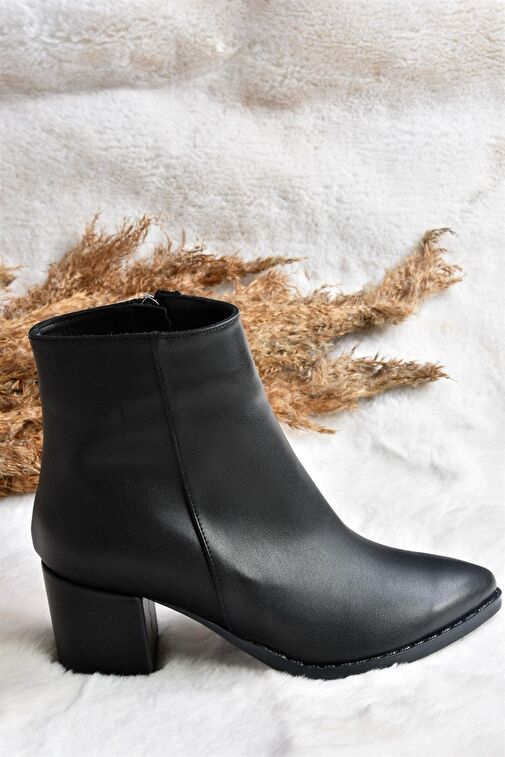Siyah Kalın Topuklu Kadın Bot L251089309 - Görsel 8