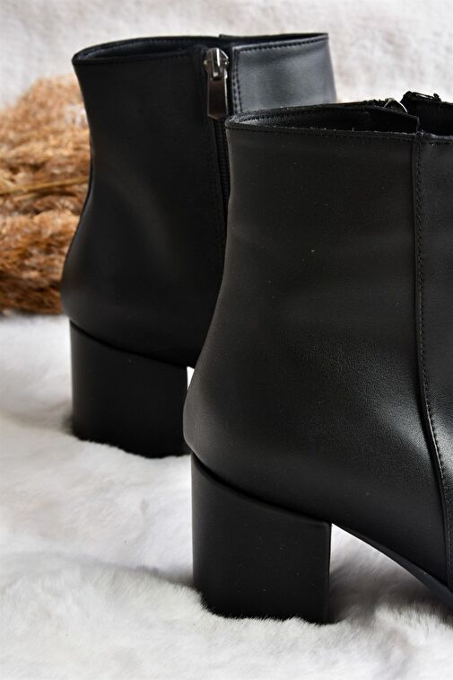 Siyah Kalın Topuklu Kadın Bot L251089309 - Görsel 9