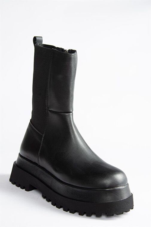 Siyah Kalın Tabanlı Kadın Bot J267063109 - Görsel 8