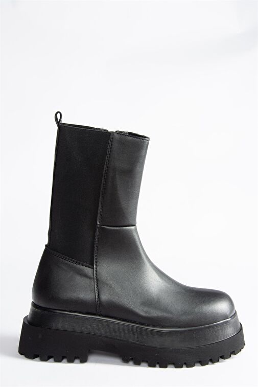 Siyah Kalın Tabanlı Kadın Bot J267063109 - Görsel 9