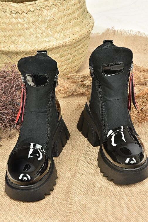 Siyah Süet Kalın Tabanlı Kadın Bot L239001802 - Görsel 6