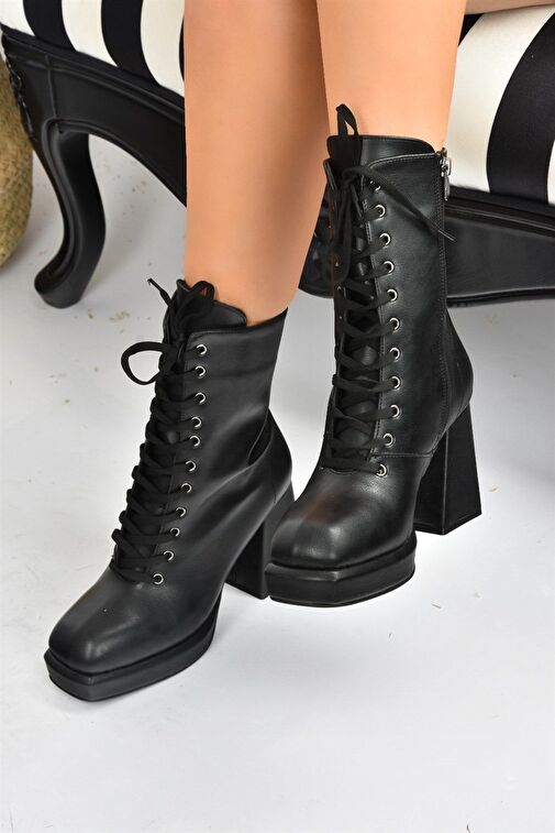 Siyah Platform Topuklu Kadın Bot L282190409 - Görsel 4