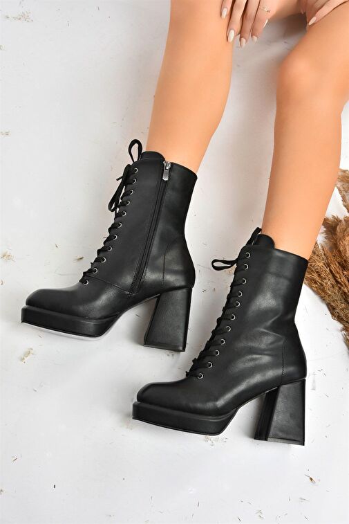 Siyah Platform Topuklu Kadın Bot L282190409 - Görsel 5