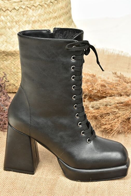 Siyah Platform Topuklu Kadın Bot L282190409 - Görsel 7