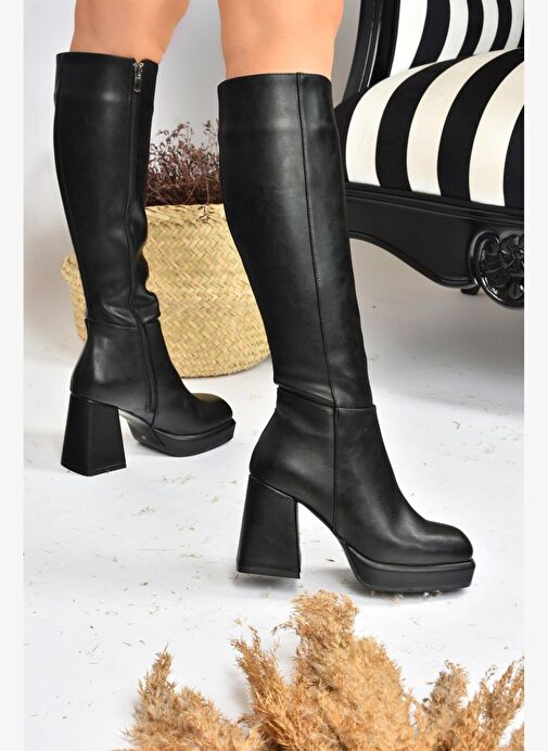 Siyah Platform Topuklu Kadın Çizme L282390109 - Görsel 2