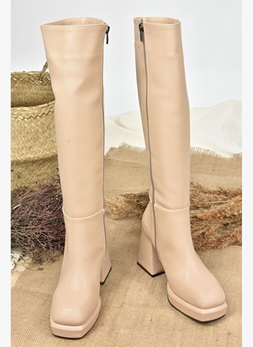 Ten Platform Topuklu Kadın Çizme L282390109 - Görsel 7