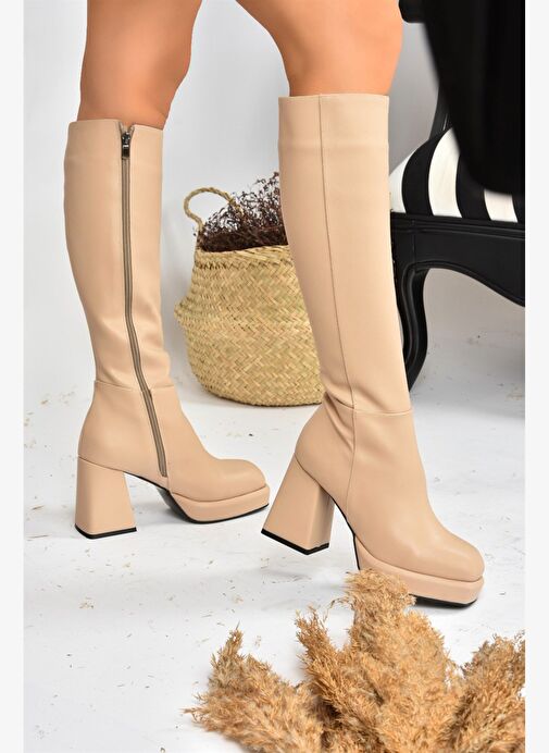 Ten Platform Topuklu Kadın Çizme L282390109 - Görsel 4