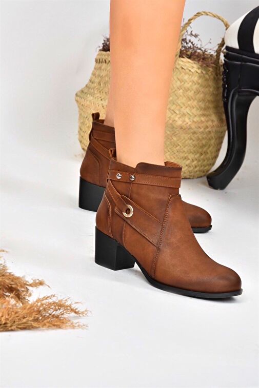 Taba Kalın Topuklu Kadın Bot L674155009 - Görsel 2