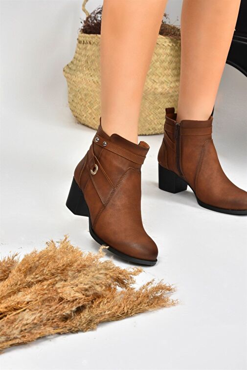 Taba Kalın Topuklu Kadın Bot L674155009 - Görsel 3