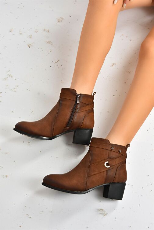 Taba Kalın Topuklu Kadın Bot L674155009 - Görsel 5