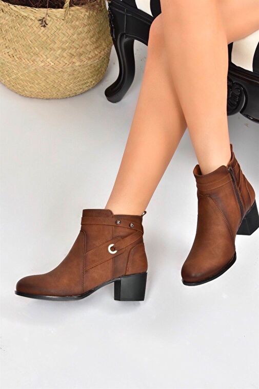 Taba Kalın Topuklu Kadın Bot L674155009 - Görsel 6