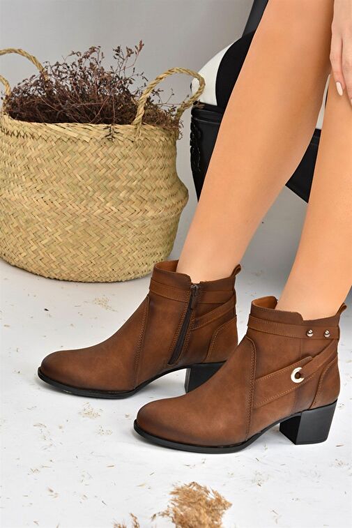 Taba Kalın Topuklu Kadın Bot L674155009 - Görsel 7