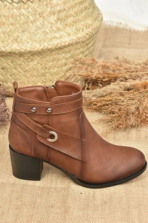 Taba Kalın Topuklu Kadın Bot L674155009 - Görsel 8