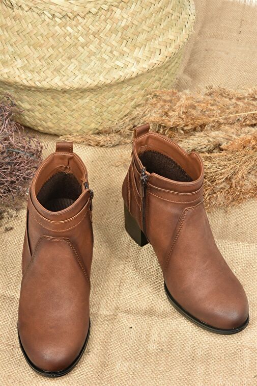 Taba Kalın Topuklu Kadın Bot L674155009 - Görsel 9