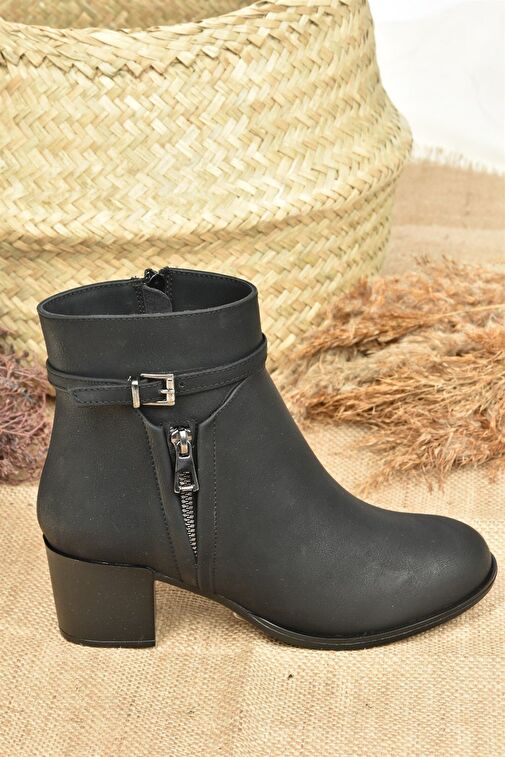 Siyah Kalın Topuklu Kadın Bot L674155209 - Görsel 9
