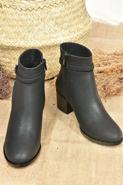 Siyah Kalın Topuklu Kadın Bot L674155209 - Görsel 10