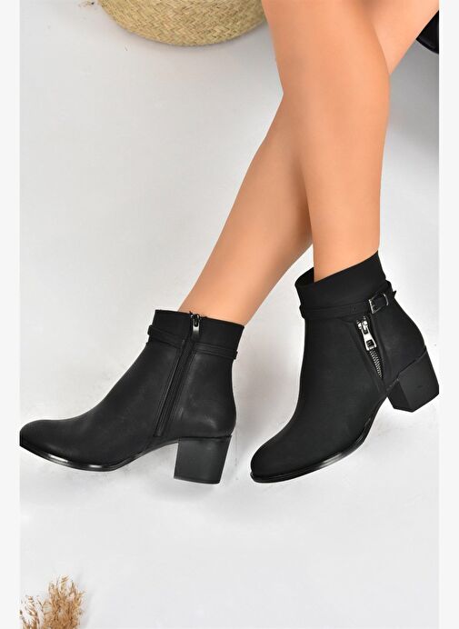 Siyah Kalın Topuklu Kadın Bot L674155209 - Görsel 2