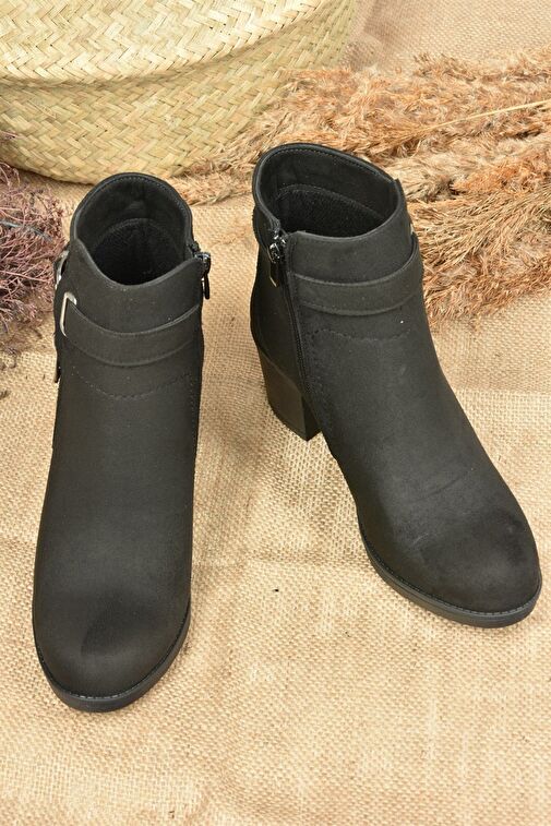 Siyah Süet Kalın Topuklu Kadın Bot L674161502 - Görsel 6