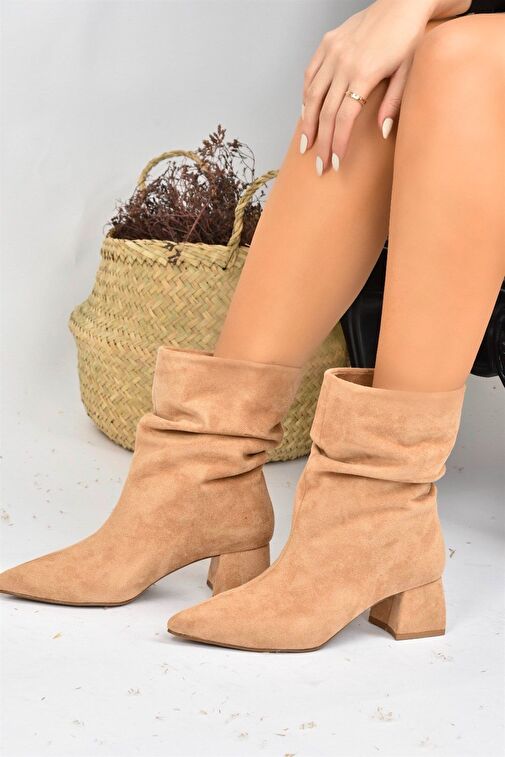 Camel Süet Alçak Topuklu Kadın Bot L820010502 - Görsel 3