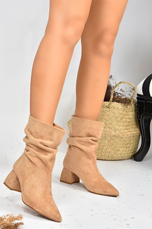 Camel Süet Alçak Topuklu Kadın Bot L820010502 - Görsel 5