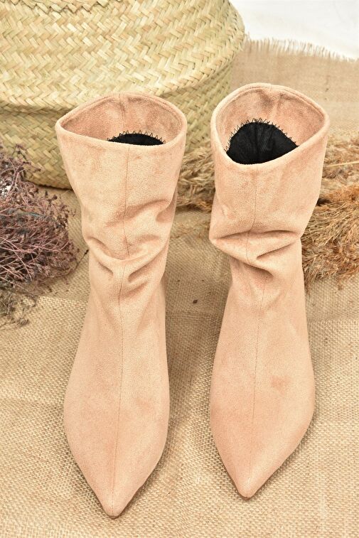 Camel Süet Alçak Topuklu Kadın Bot L820010502 - Görsel 6