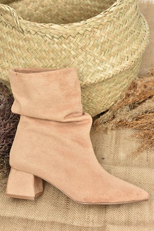 Camel Süet Alçak Topuklu Kadın Bot L820010502 - Görsel 7