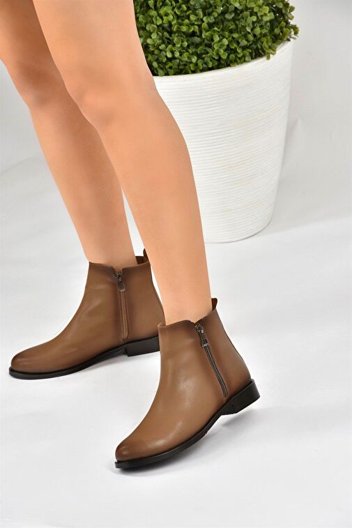 Vizon Suni Deri Kadın Bot L252671509 - Görsel 3