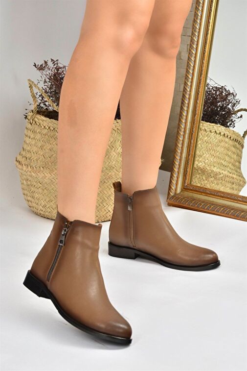 Vizon Suni Deri Kadın Bot L252671509 - Görsel 5