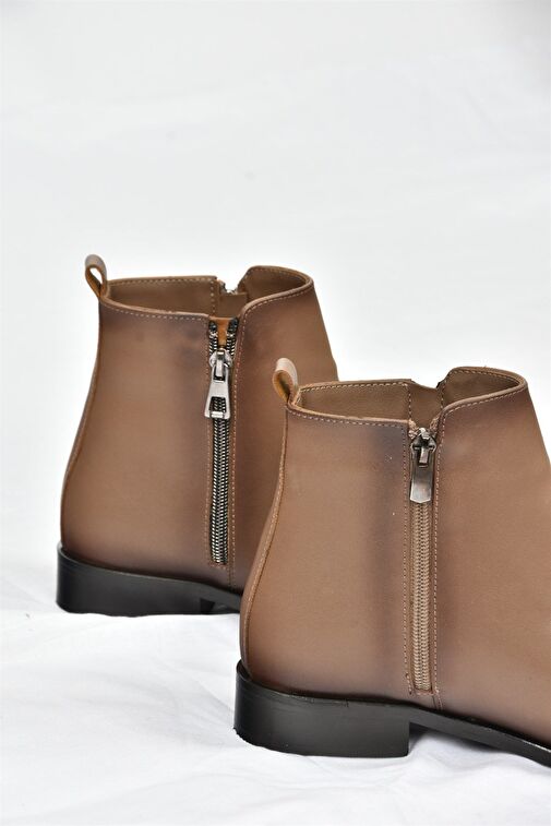 Vizon Suni Deri Kadın Bot L252671509 - Görsel 6