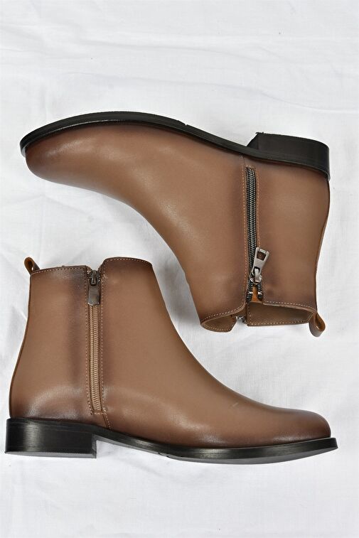 Vizon Suni Deri Kadın Bot L252671509 - Görsel 7