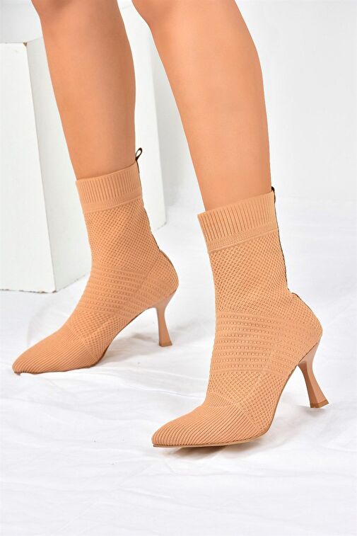 Camel Triko İnce Topuklu Kadın Bot L799593257 - Görsel 3