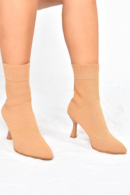 Camel Triko İnce Topuklu Kadın Bot L799593257 - Görsel 4