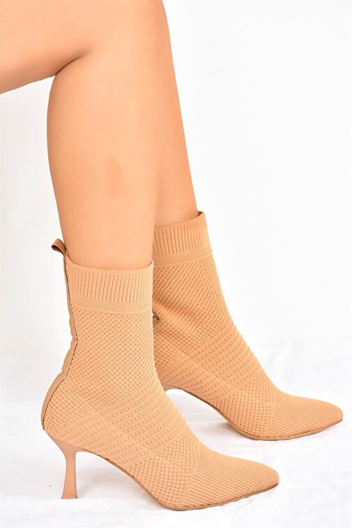 Camel Triko İnce Topuklu Kadın Bot L799593257 - Görsel 5