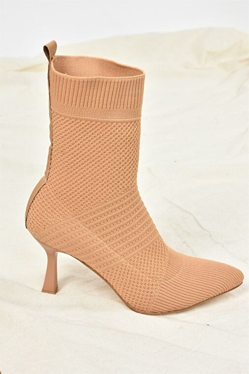 Camel Triko İnce Topuklu Kadın Bot L799593257 - Görsel 7
